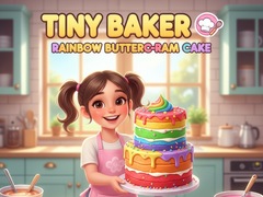 খেলা Tiny Baker: Rainbow Buttercream Cake