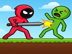 খেলা Red Stickman vs Monster School