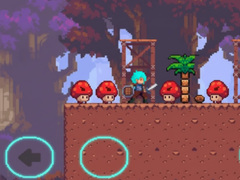 খেলা The Blue-Haired Warrior vs the Red Mushroom Monsters