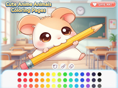 খেলা Cute Anime Animals Coloring Pages