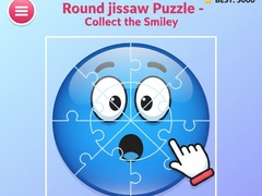খেলা Round jigsaw Puzzle - Collect the Smiley