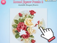 খেলা Round jigsaw Puzzle 2 - Assemble Bouquet flowers