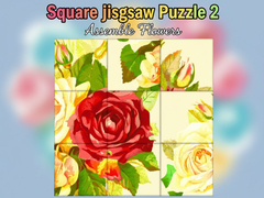 খেলা Square jigsaw Puzzle 2  Assemble Flowers
