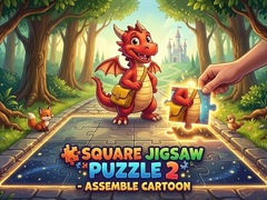 খেলা Square jigsaw Puzzle 2 - Assemble Cartoon