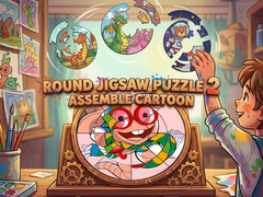 খেলা Round Jigsaw Puzzle 2 Assemble Cartoon