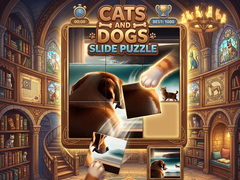 খেলা Cats and Dogs Slide Puzzle