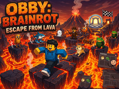 খেলা Obby: Brainrot escape from Lava