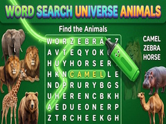 খেলা Word Search Universe Animals
