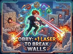 খেলা Obby: +1 Laser to Break Walls